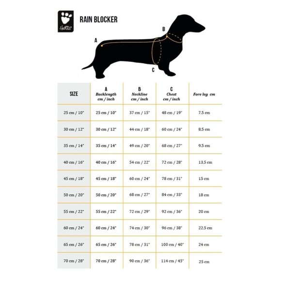 Hurtta Raven Black Rain Blocker Dog Raincoat Downpour Suit Size 25 cm /10 In - Picture 15 of 16